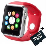 Smartwatch cu Telefon iUni A100i, BT, LCD 1.54 Inch, Camera, Rosu + Card MicroSD 4GB Cadou